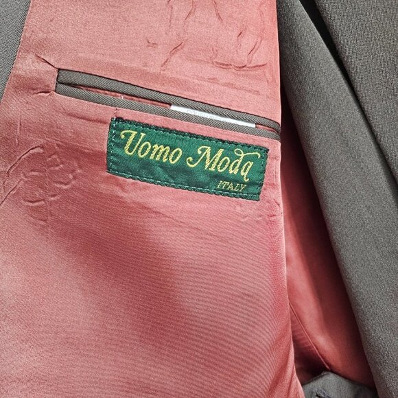 Vomo Moda Men's 2 Piece Suit, Olive Green - Picture 5 of 16